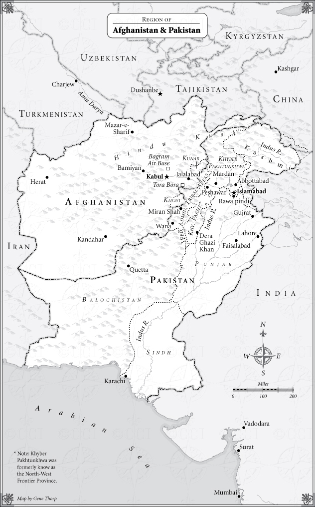 Afghanistan and Pakistan map