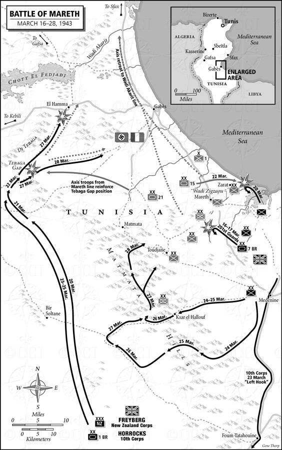 Battle of Mareth Chott map