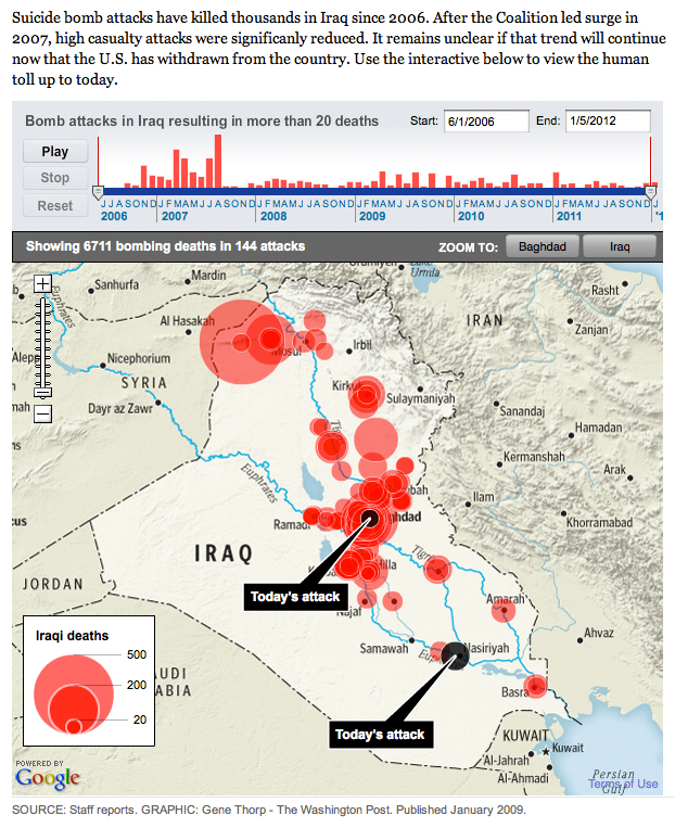 Iraq Bombings Interactive Map and Timeline