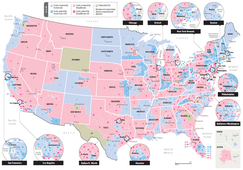 U.S. Congressional Elections map